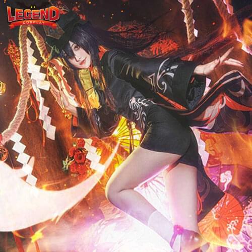 Genshin Impact Hutao Cosplay Costume Anime Game Hu Tao Uniform Costume Outfit Dress Halloween Party Cosplay Hat Ring for Women