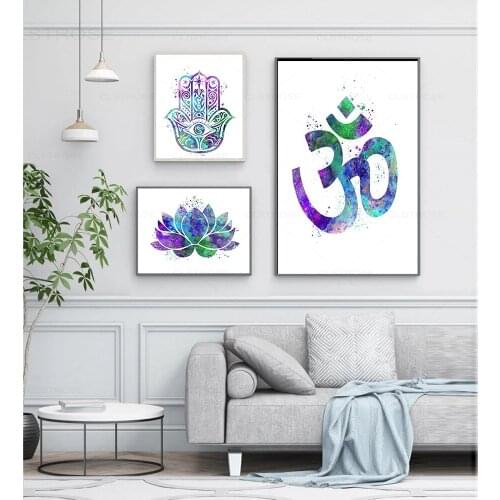 Indian Buddha Meditation 7 Chakra Yoga Exercise Canvas Painting Art Poster modular Wall Picture for Living Room Bedroom Decor