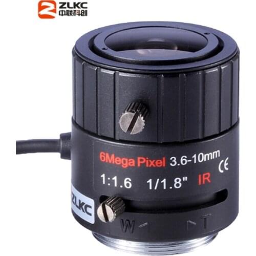 IP Camera 6 Megapixel 3.6-10mm Manual Varifocal HD CCTV Lens 1/1.8 Inch Metal Auto Iris Lens CS-Mount Low Distortion IR Lens