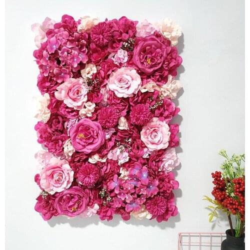 Artificial Flower Wall Panels Background Silk Hydrangea Flower For Backdrop Decoration Flower Wall Background Fake Flower