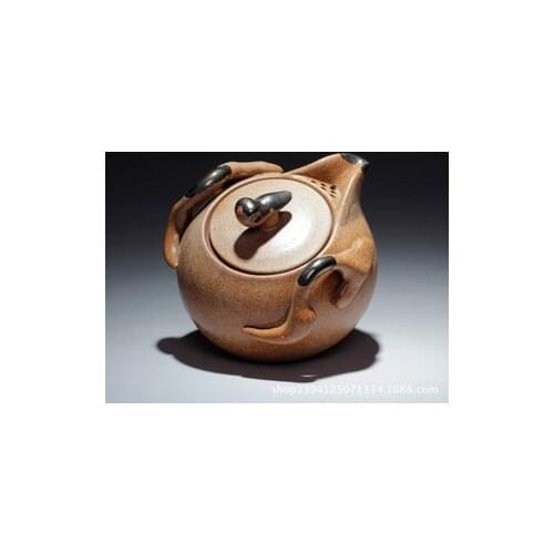 Yixing stoneware teapot antique teapot tea set ceramic pots pure handmade coarse pottery hand pot wholesale