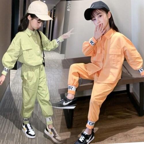 Casual Girls Sets Loose Tops + Long Pants 2 Pieces big Girls Clothes Sport Kids Outfits Children Tracksuit for 8 10 12 Years