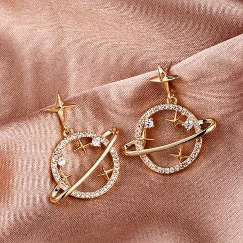 Trendy Crystal Star Women Earrings Sweet Simple Universal Earrings Bohemian Fashion Earrings For Women Statement