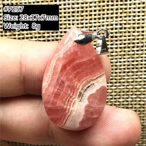 Necklace Pendant Natural Red Rhodochrosite Jewelry For Women Lady Man Love Crystal Beads Silver Heart Water Drop Gemstone AAAAA