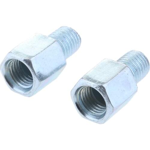 Pair Motorcycle Mirror Adapters Reverse 10mm Mount To Postive 10mm