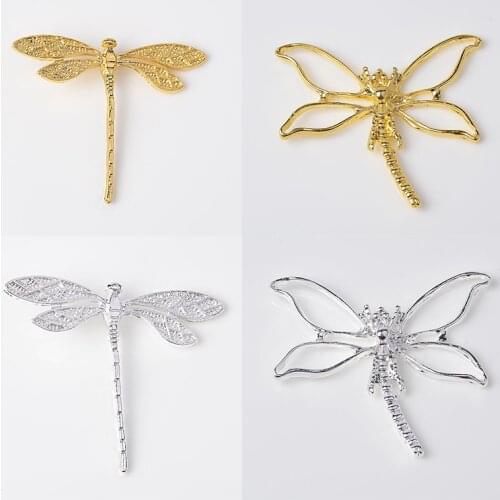 5pc Dragonfly Rhinestone Buttons For Girl Hair Accessories Dress Crafts Jewelry Accessories Scrapbooking Decorative Buttons