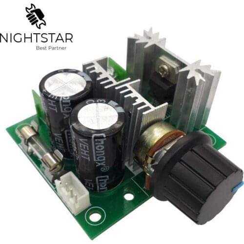 10A Auto PWM DC Motor Speed Controller Regulator Governor with Knob Switch Volt Regulator Dimmer 400W Board Module 12V-40V