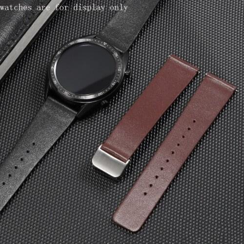 Genuine Leather Strap For Tisssot TIANWANG Black Brown Bracelet For Huawei GT Ultrathin Cow Leather Watch Chain 19 20 21 22mm