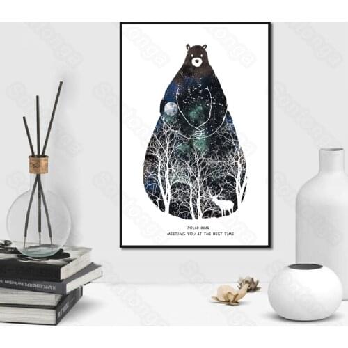 Hand-Painted Creative Landscape Decoration Painting Simple Art Poster Decoration Painting Living Room Background Wall Stickers