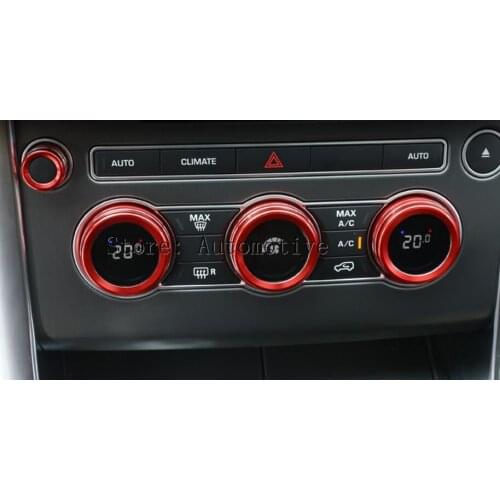 Silver/Red/Blue Colors Fit For Land Rover Range Rover Sport Vogue 2014-17 Air Conditioning Knobs Audio Circle Trim Alloy Parts