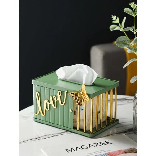 Modern Wrought Iron Tissue Box Living Room Dining Table Office