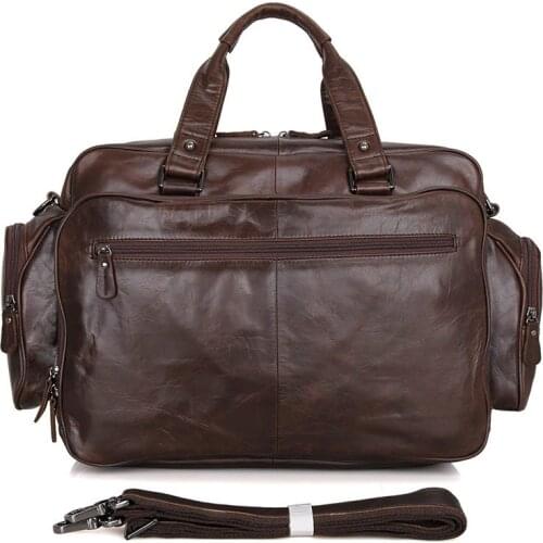 Cow Leather Shoulder Bag Large Capacity Laptop Briefcase Bags For Documents Messenger Bag Vintage Leather Business Laptop Bag