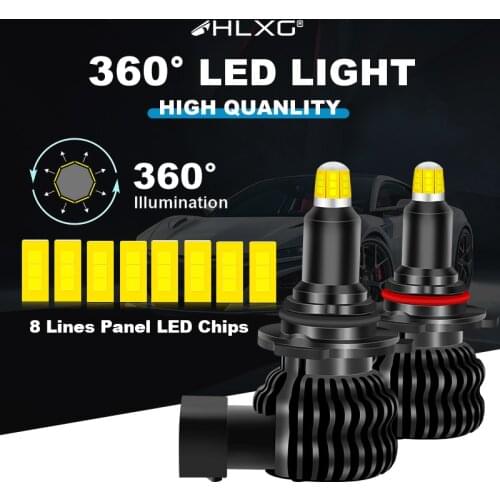 Hir2 9012 led 360 LED Bulbs HB3 9005 led H7 H11 9006 H1 Light bulb Front Fog Lamps H8 HB4 H9 18000LM LED lamp Car lights