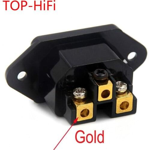 TOP-HiFi 1pcs Rhodium Gold plated Audio AC IEC Inlet Socket power adapter IEC Female Socket
