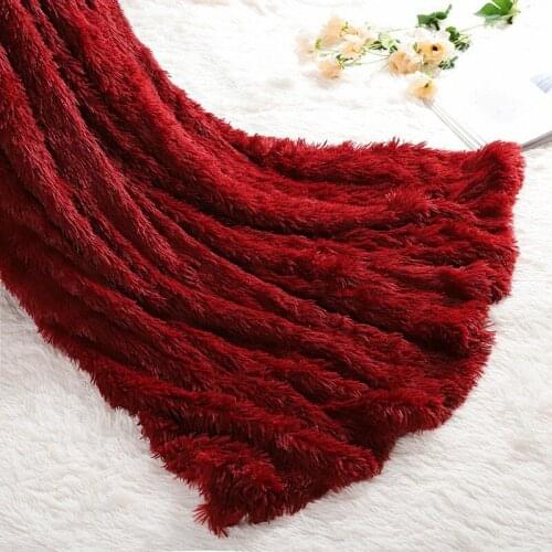 Weighted Blanket Flocked Soft Flannel with Fluffy Warm Bedding Sheet Cozy Blankets Coral Fleece Red Blanket Christmas Gift