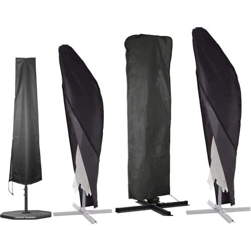 Waterproof Outdoor Umbrella Cover Oxford Cloth Fabric Parasol Banana Cantilever Garden Patio Sunshade Shield Rain Cover Black