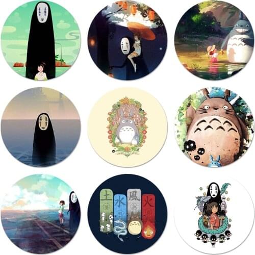 Ghibli Spirited Away Totoro Icons Pins Badge Decoration Brooches Metal Badges For Backpack Decoration 58mm