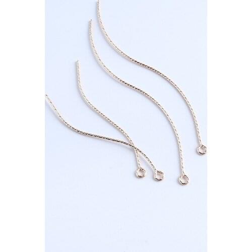 Gold filled Carved wavy 9-pin S-shaped twist pendants for making jewelry accessories matte gold color needles 0.76*42/61mm 3pcs