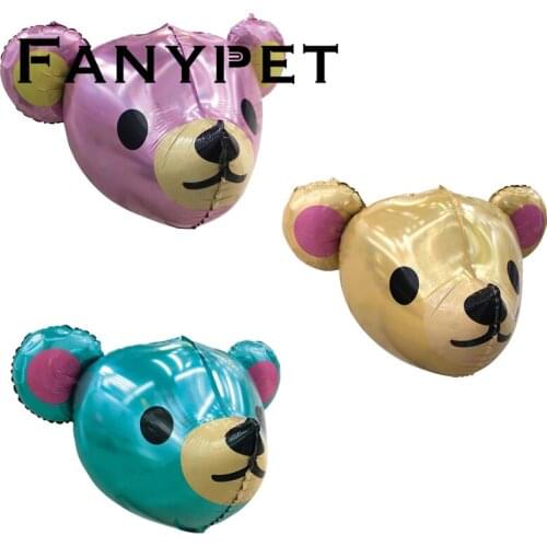 1pc 4D 25inch Blue Pink Bear Head Foil Balloons for Happy Birthday Party Baby Shower Decorations Kids Toys Gifts