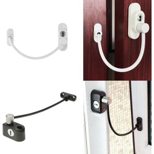 Window Security Chain Lock Window Cable Lock Restrictor Multifunctional Window Lock Door Security Guard for Baby Safety 1Pcs