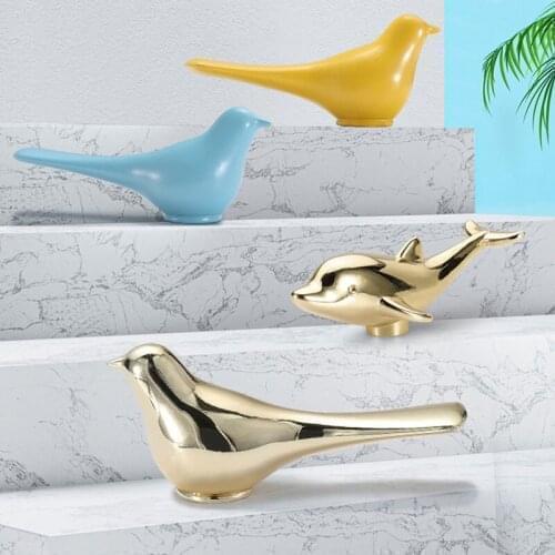 1PC Wardrobe Single Hole Drawer Pull Cabinet Golden Door Handle Bird Knob Dresser
