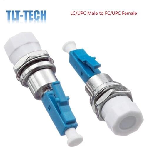 2 Pieces/Pack Single Mode 9/125um LC/UPC Male to FC/UPC Female Hybrid Optical Fiber Adapter Connector