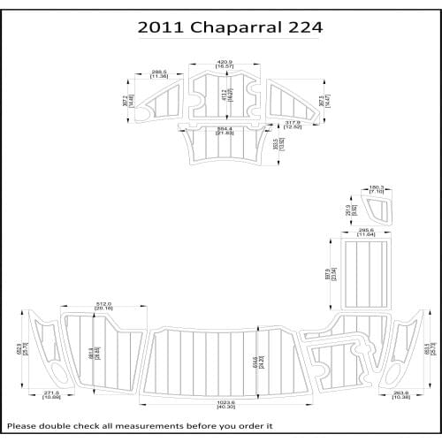 2011 Chaparral 224 Swim Step & Transom & Bow Pad Boat EVA Teak Decking 1/4" 6mm