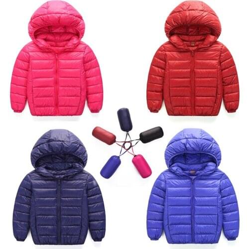 2019 New Baby Boy and Girl Thick Warm Down Jackets Kids Fashion Hooded Down Coat Outerwear Childrens Clothes 7 Colors Hot Sale