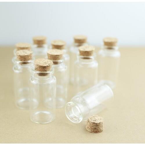 24pcs/Lot 25ml 30*60mm Glass Bottles Cork Crafts Jars Cork Stopper Mini Transparent Empty DIY Wishing Glass Bottles Gift