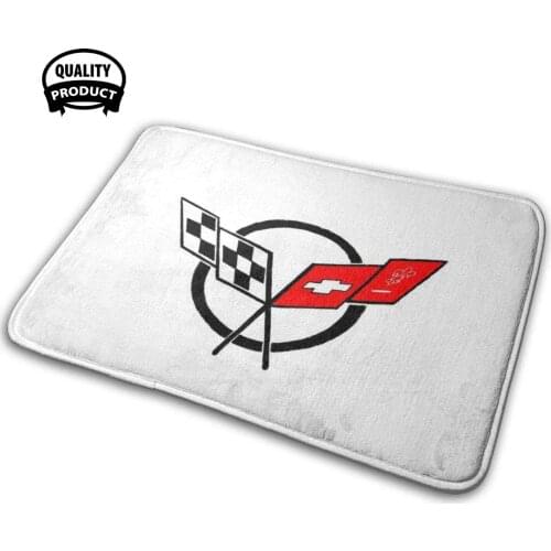 Corvette C5 Logo 3D Soft Non-Slip Mat Rug Carpet Cushion Corvette Chevy Chevrolet C5 Sports Car Fast Car Corvette Logo Chevy