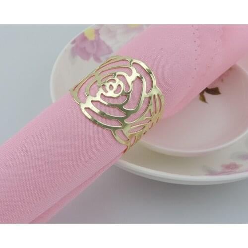 4pcs/lot silver rose napkin rings metal napkin rings napkin holder for Hotel wedding table Decoration items