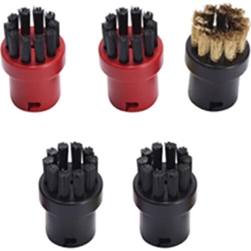 5Pcs Nozzle Nylon Br Bristle Brushes for Karcher SC1 SC2 SC3 SC4 SC5 SC7 EasyFix Mop Cloth Rags Steam Cleaner Parts