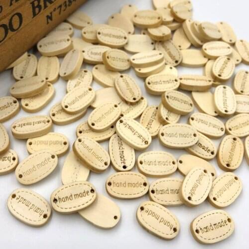 50Pcs Natural 2 Holes handmade Wooden Buttons Sewing Scrapbooking DIY Accessories Button 12x19mm botones decorativos WB564