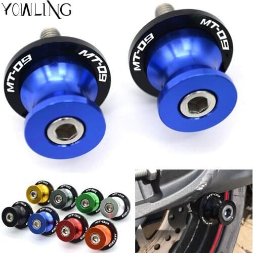 6mm Motorcycle CNC Swingarm Sliders Spools Paddock Stand Bobbins Swing Arm For Yamaha FJ-09 MT09 MT-09 TRACER FZ09 2014 - 2018