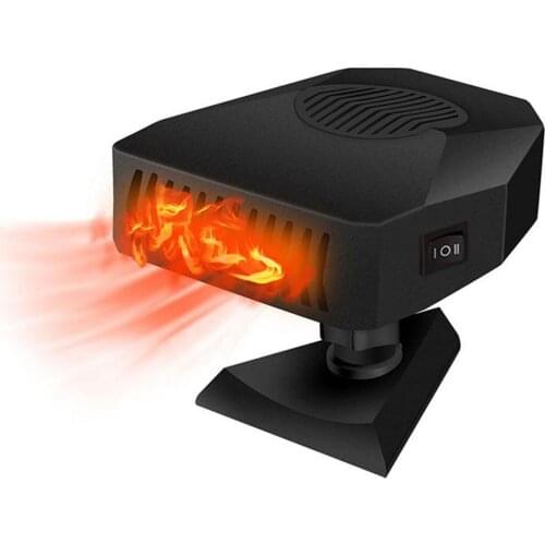 12V Car Electric Heater Rotation Glass Windshield Hot Warm Vehicle Cooling Fan Truck Van Demister Defroster Foot Warmer Portable