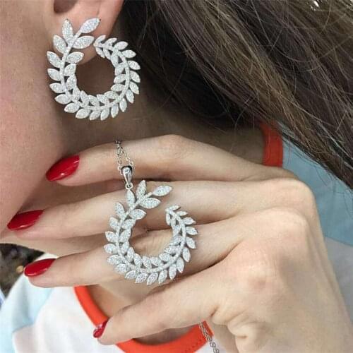Cp248 Luxury Designer Fashion shinning European style Jewelry leaves shaped pd