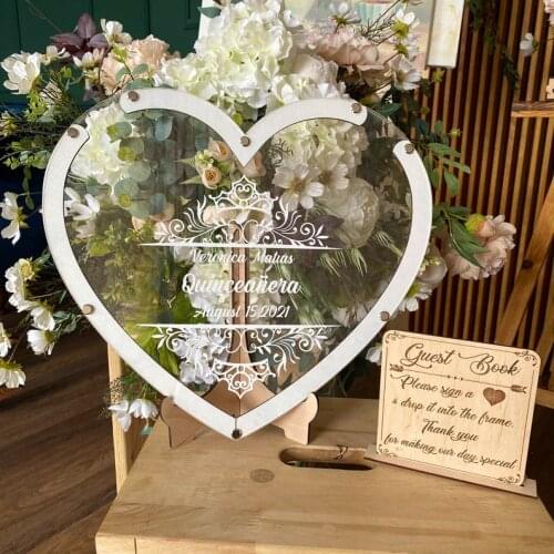 Annual Meeting Business Sign Board Wood Chip Sign Single Table Wedding Party Signature Board Book Signature Box Creative Book