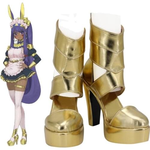 Fate Grand Order Nitocris Cosplay Shoes High Heel Golden Sandals Custom Made for Halloween Party Cosplay Accessories