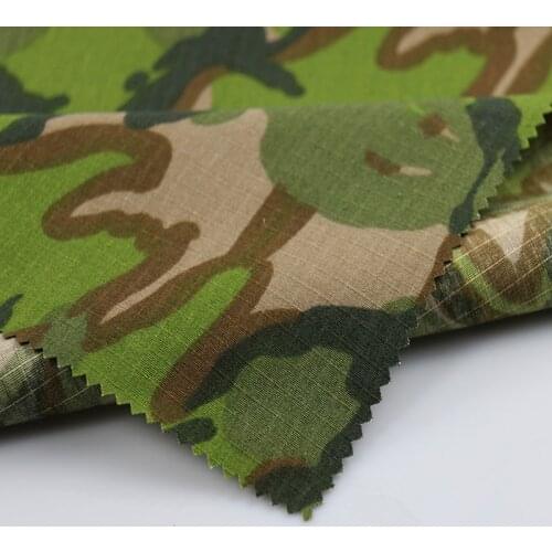 1.5M Width Big Five Leaves Camouflage Fabric TC Grid Vietnam War Classic Camo Clothes Quick Dry Soft for DIY Military uniform