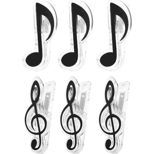 6pcs Score Clips Music Note Clips Music Book Clips Creative Sheet Clips