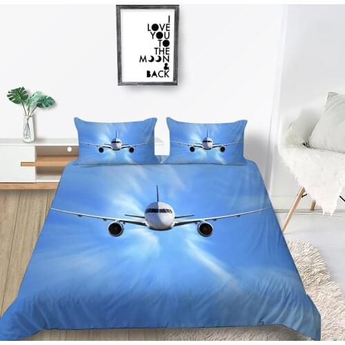 Airplane Bedding Set Single Lifelike Comfortable Fashion Duvet Cover Sky Queen King Twin Full Double Unique Design Bed Set