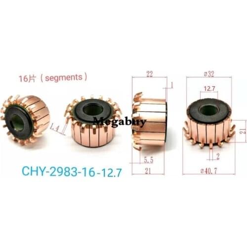 12.7x32x22mm 16p Copper Bars Alternator Electric Motor Commutator Copper Commutator Armature Commutator