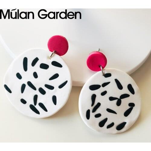 Fashion Polka Dot Tassel Polymeric Clay Earrings for Women Elegant Cute Handmade Soft Clay Dangle Earrings Jewelry Girl Gift