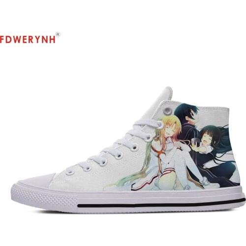 Man Casual Shoes Cartoon Anime SWORD ART ONLINE Yuki Asuna SAO Diy Individualization Canvas Men Leisure Walking Shoes