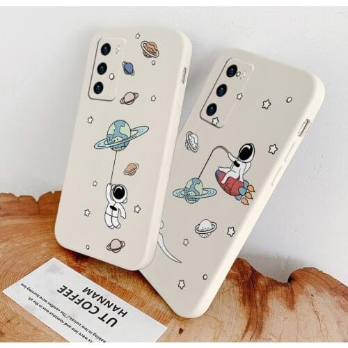 Planet Square Soft Case For Huawei P40 P30 P20 Pro Lite Mate 40 30 20 Pro Lite P Smart 2021 Y7A Silicone Phone Cover Case
