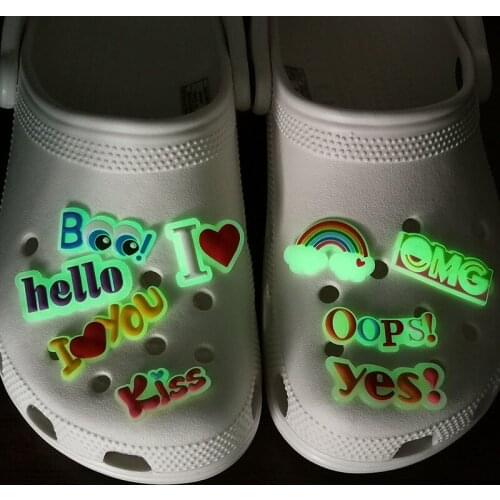 9pcs Glowing Shoe Charms Set Diy Fluorescence Cartoon Animal Ornaments Cute Christmas Shoes Accessories For Croc jibz Like Decor