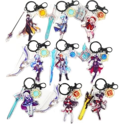 2021 New Genshin Impact Original Doujin Animation Peripheral ZHONGLI Wolf End Keychain Pendant Backpack Popular Ornaments