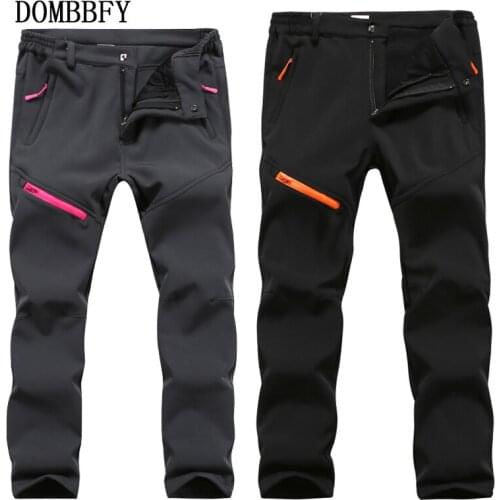 Autumn Winter Men Thick Fleece Warm Pants Women Outdoor Waterproof Windproof Breathable Trousers Sports Hiking Cargo Pants S-3XL
