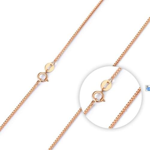 925 Sterling Silver Rose Gold Box Chain Necklace 45cm For Women Jewelry Making Wholesale Dropshipping S-N13