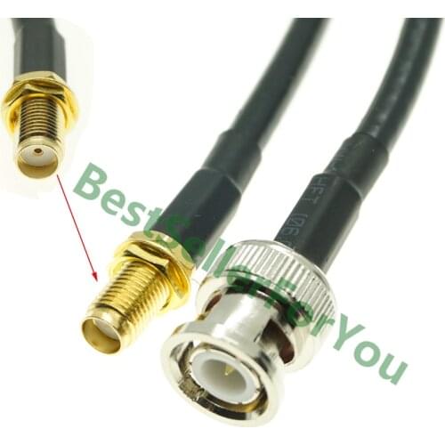 15/30/50/100cm RG58 Connector BNC Male To SMA Female RF Pigtail Cable Assembly Adapter Antenna